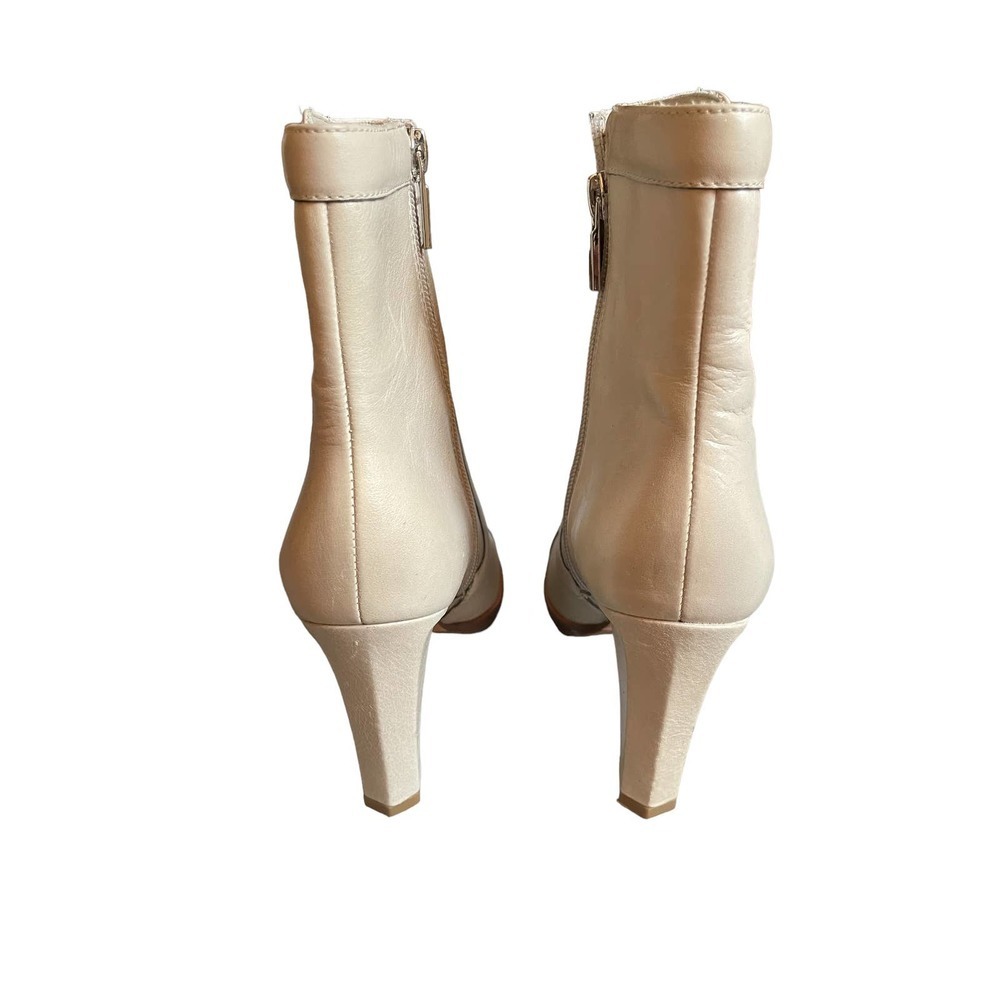 NWOT Banana Republic Womens Leather Ankle Bootie Side Zip Size 6.5 Cream - Picture 11 of 11
